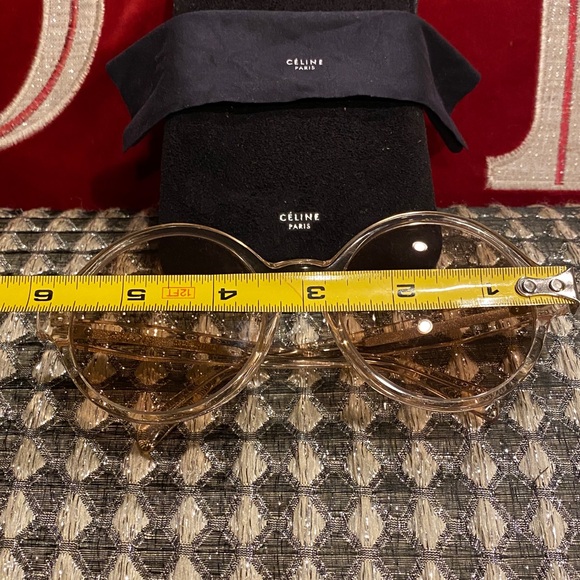Celine Made in Italy Oversized Round Pink On Pink Sunglasses Gold Logo Inset - Picture 9 of 16